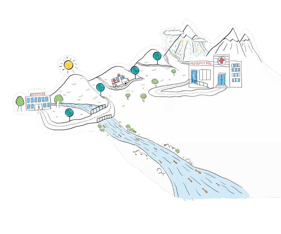 Ilustración del equipo de salud pediátrico